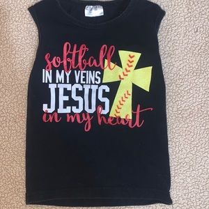 Boutique little girls softball shirt xxs